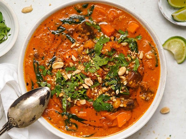 African Peanut Soup with Jackfruit