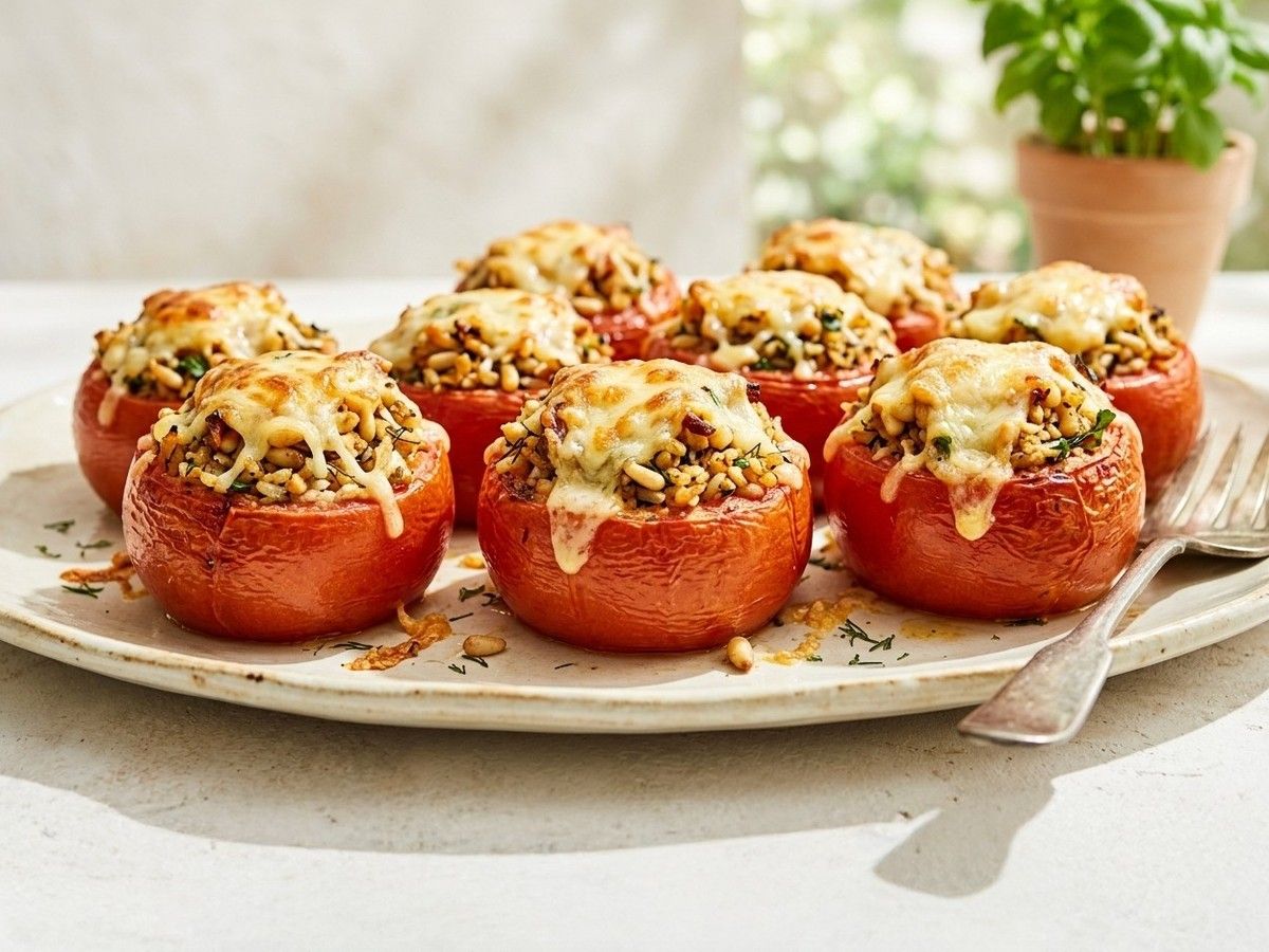 Baked Stuffed Tomatoes with Tofu