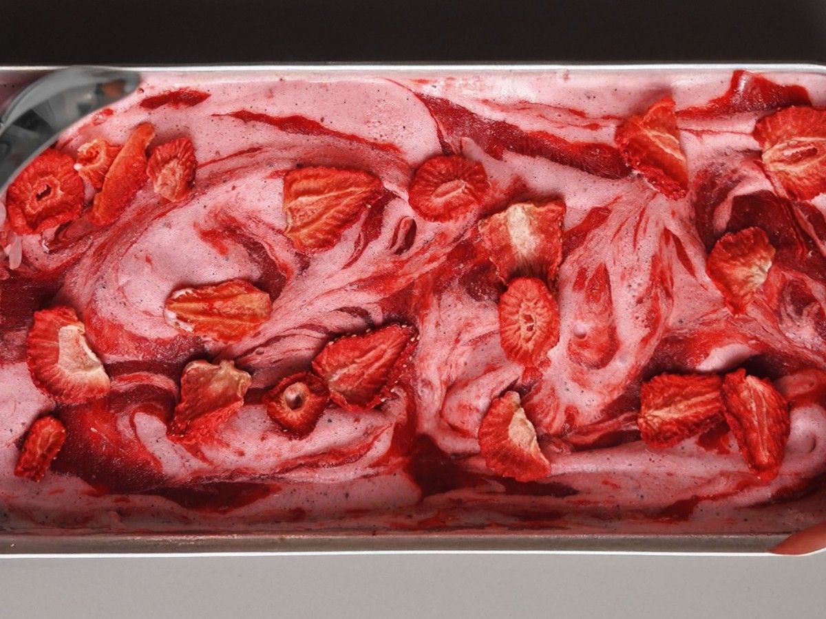 Strawberry Aquafaba Ice Cream