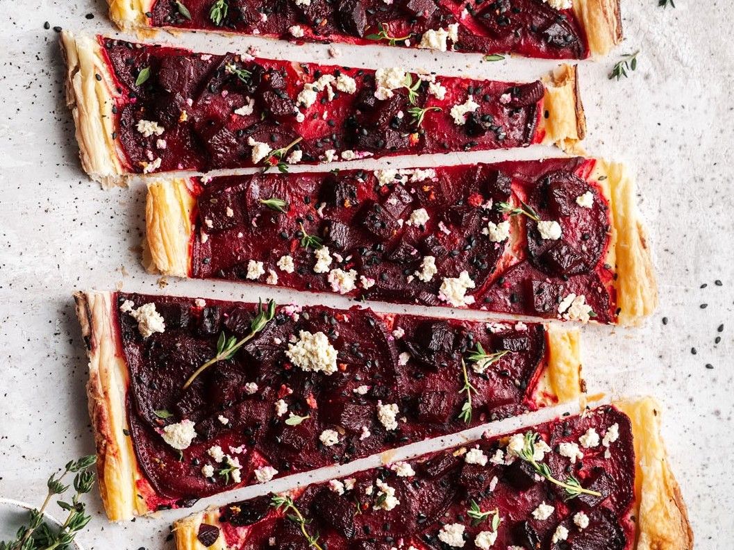 Savory Beet Puff Pastry Tart