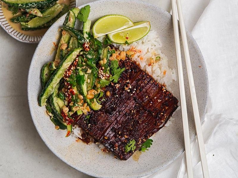 Teriyaki tofu na spôsob hasselback