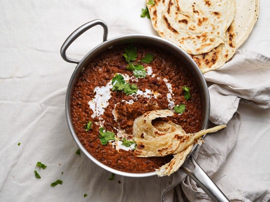 Dal Makhani with Rice and Laccha Paratha