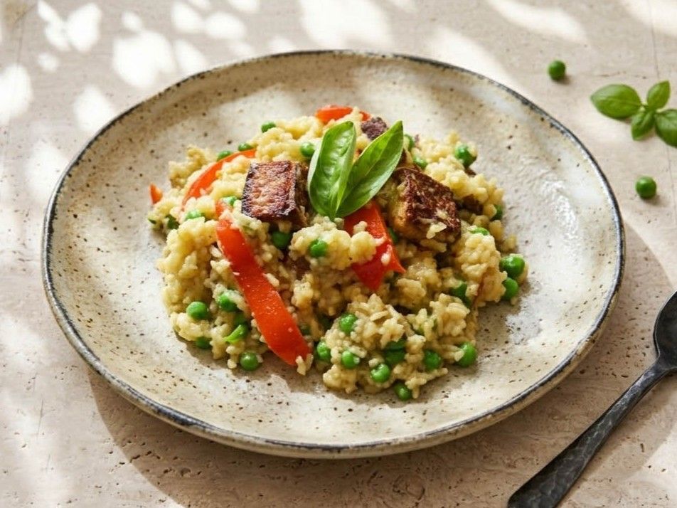 Tofu and Pea Risotto