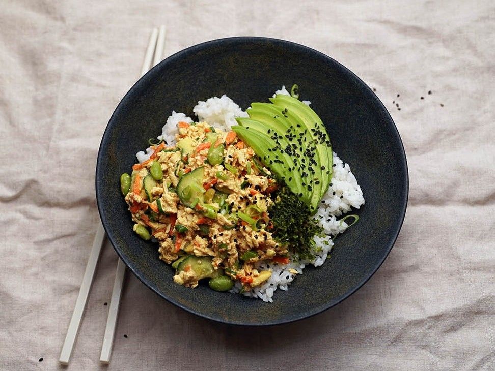 Spicy Tofu "Tuna" Sushi Bowl