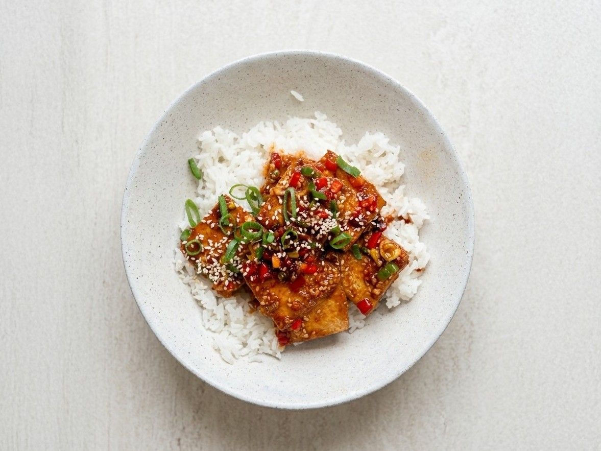 Spicy Korean Braised Tofu (Dubu Jorim)