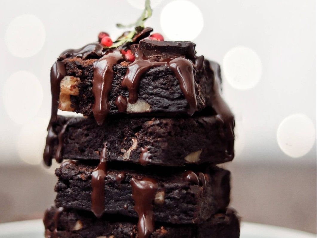 Vegan Brownies with Redcurrant Jam