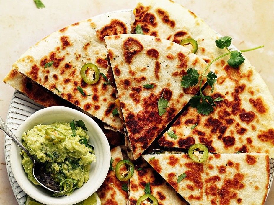 Vegan Oyster Mushroom and Black Bean Quesadillas