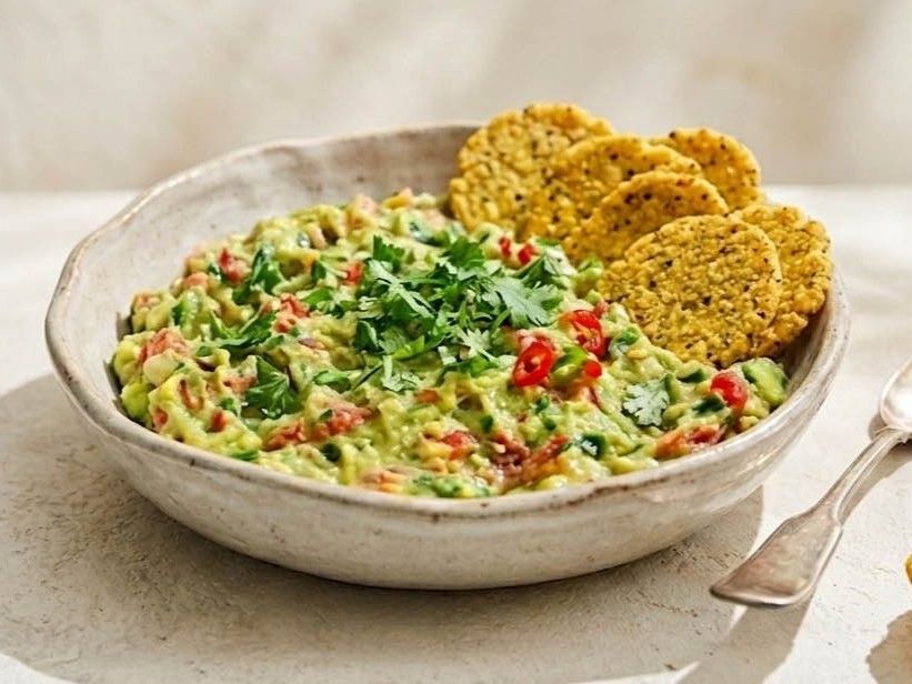 Corn Tortillas with Lightened Zucchini Guacamole
