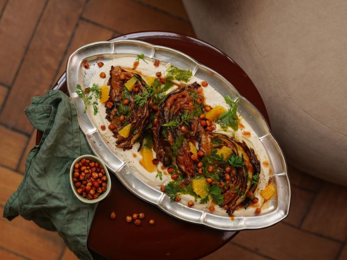 Roasted Miso Cabbage with Whipped Tofu