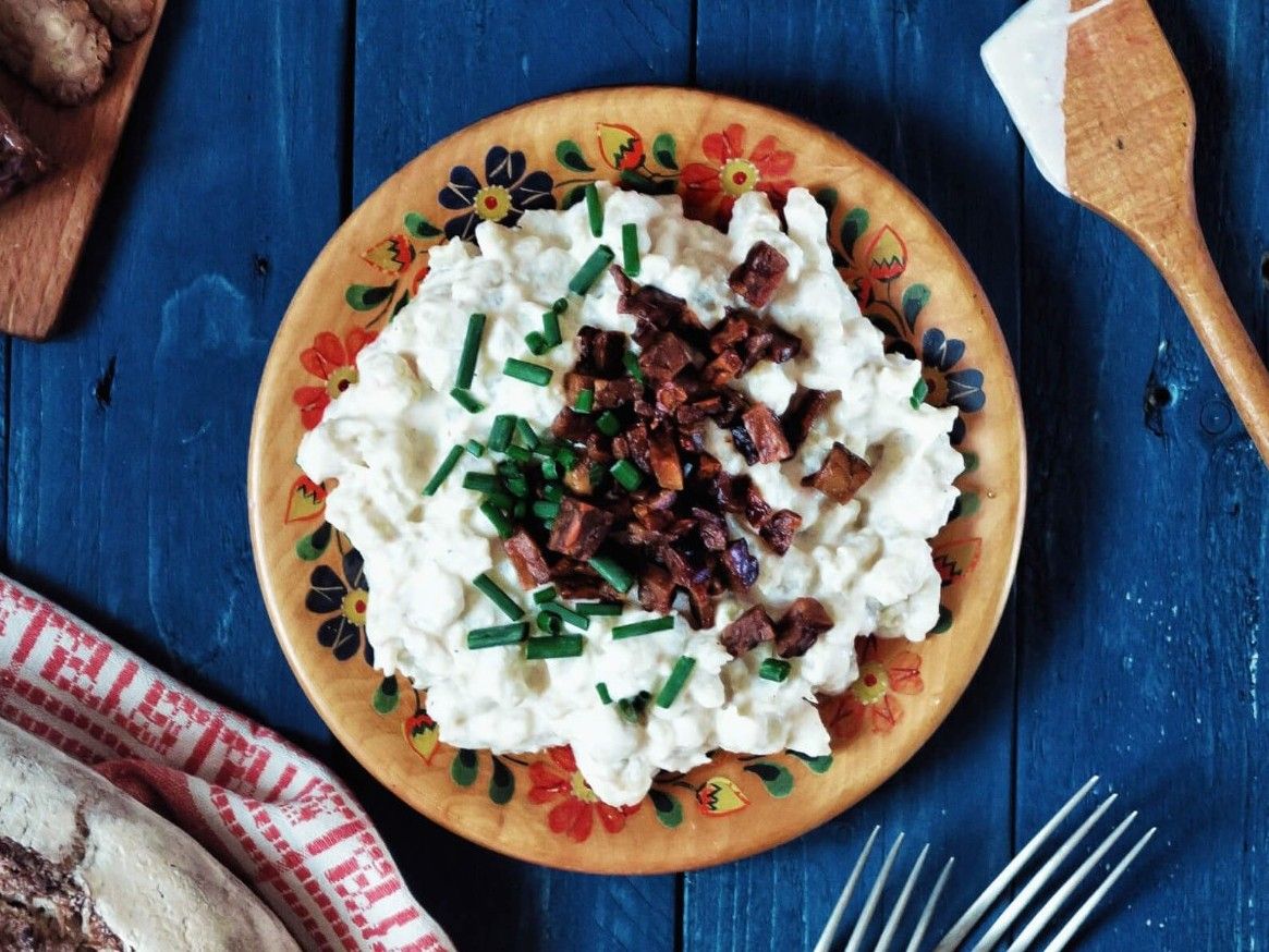 Vegan Slovak Dumplings with Sheep Cheese and Tempeh