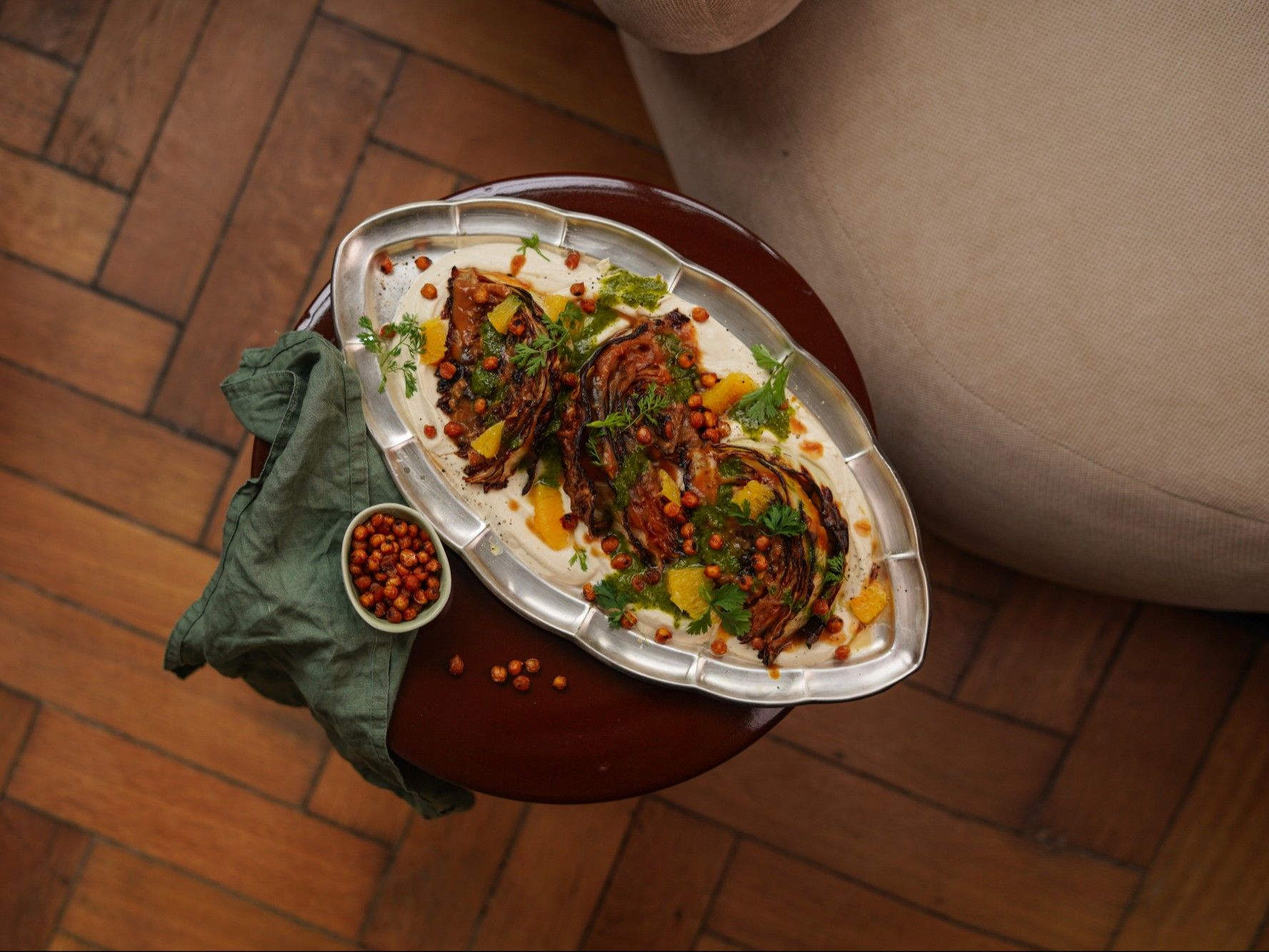Roasted Miso Cabbage with Whipped Tofu