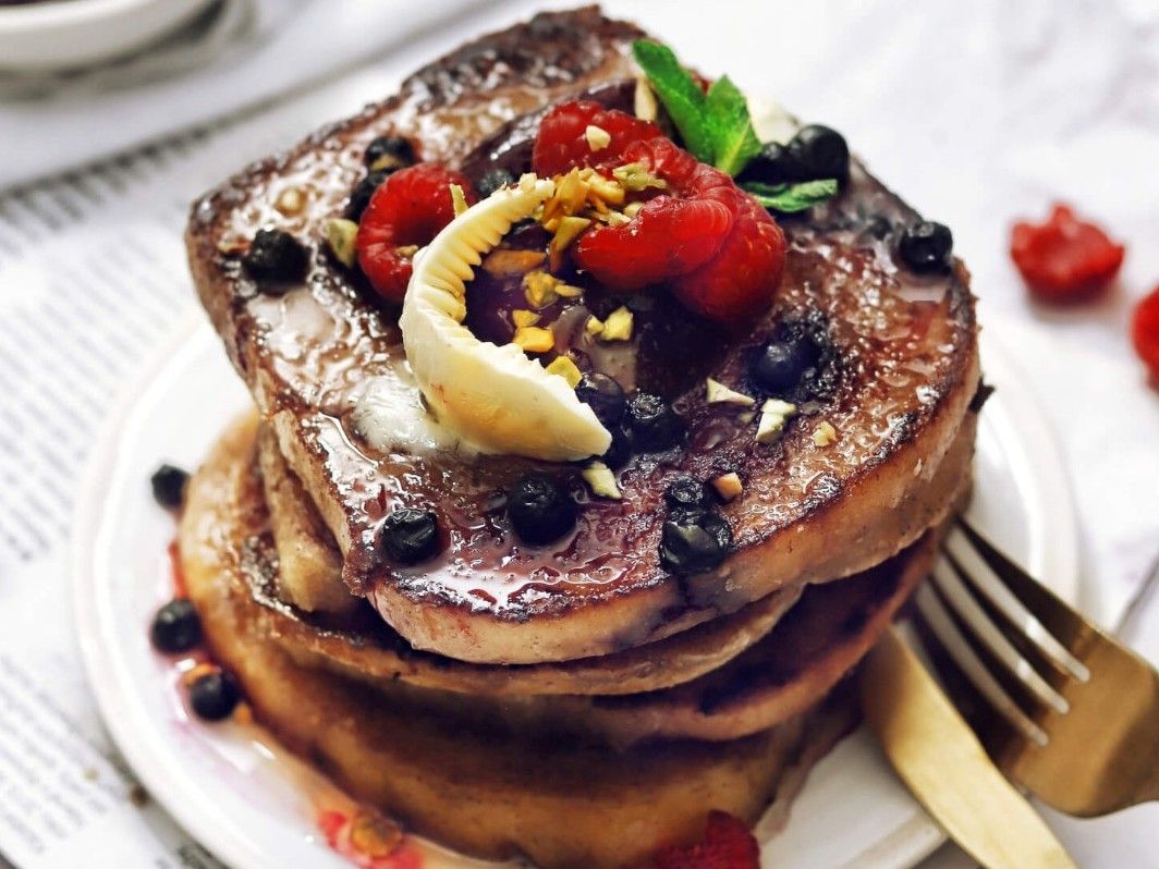 Vegan French Toast with Raspberry Jam