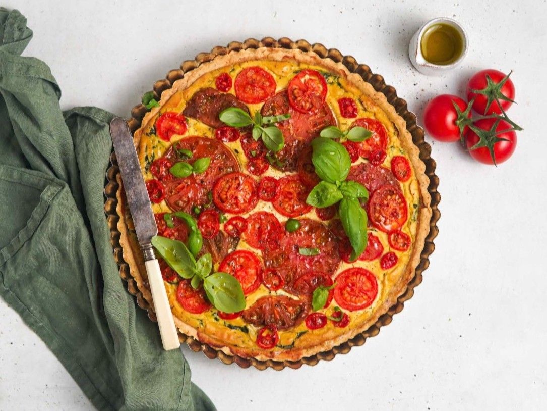 Tomato and Spinach Quiche