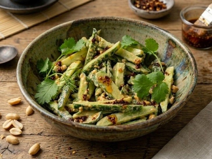 Cucumber Salad with Peanut Dressing