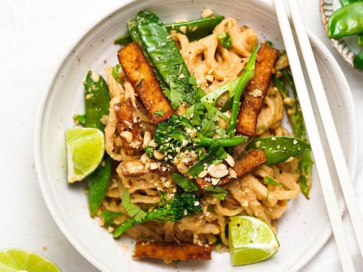 Peanut Noodles with Crispy Tofu
