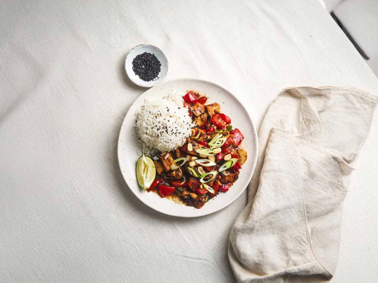 Vegan Kung Pao with Tofu